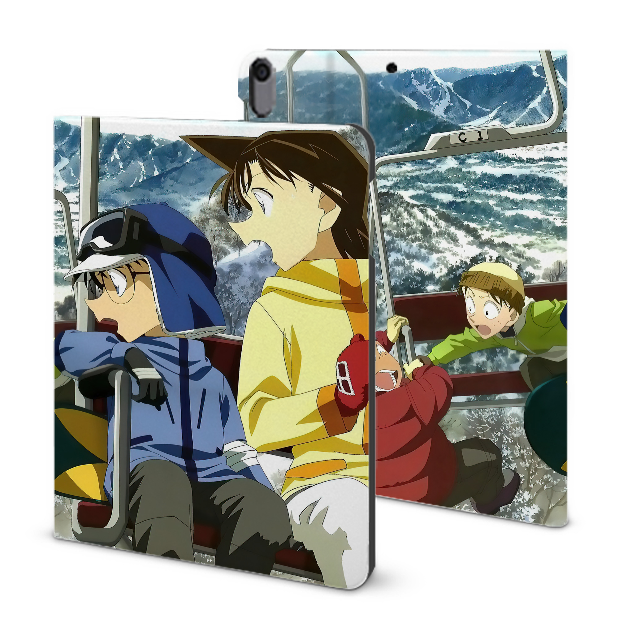 （画像用） 名探偵コナン Detective Conan IPad ケース ブック型 PUレザー TPU 耐衝撃 軽量 薄型 ペン収納なし 全面保護 IPad 各モデル対応